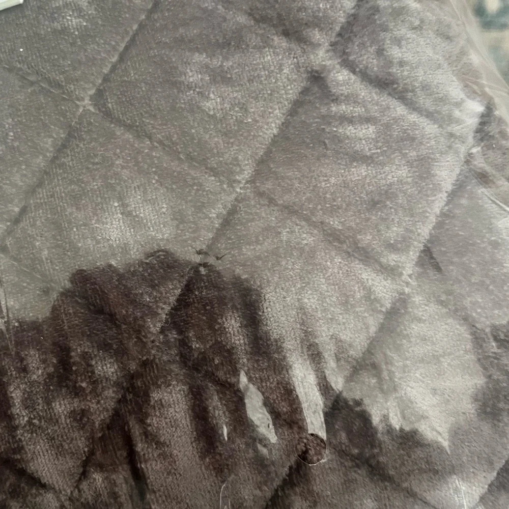 NWT West Elm Lush Velvet Mini Bias Boxstitch Quilt, Mocha, Size King